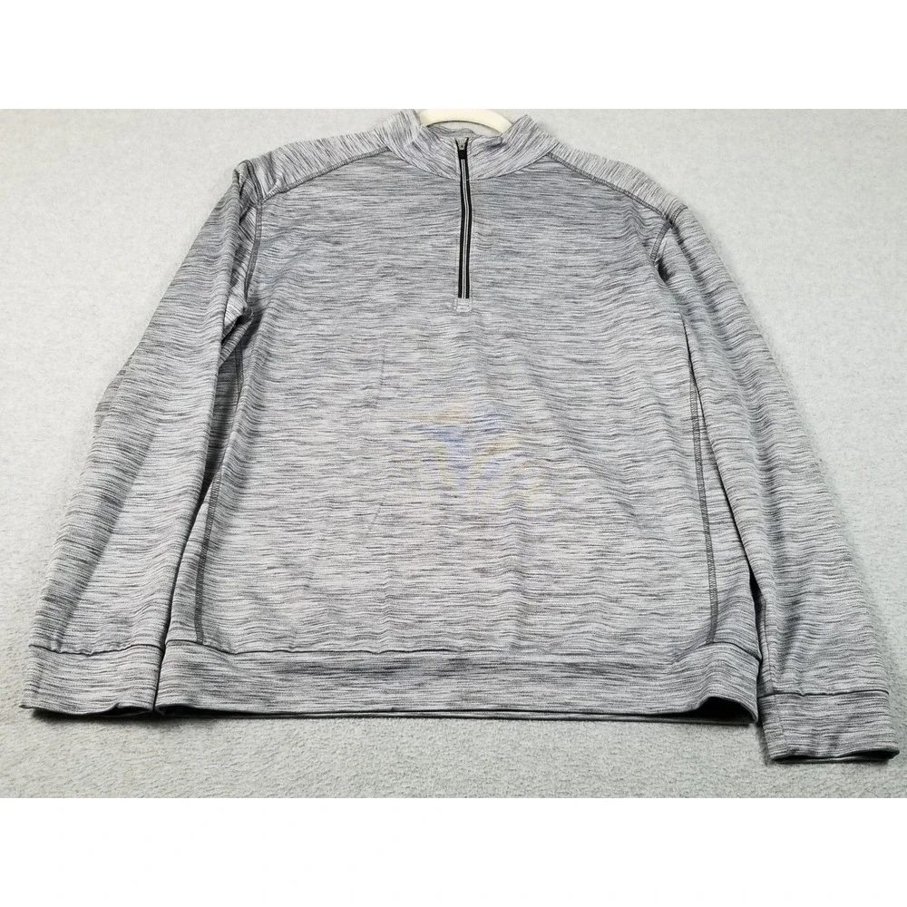 Roundtree & Yorke 1/4 Zip Jacket Mens M Medium Gray Space Dye Performance Jacket
